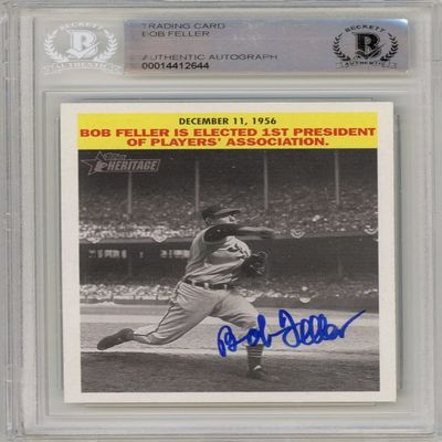 Bob Feller 2005 Topps Heritage Baseball Autograph Card #F-BF BAS
