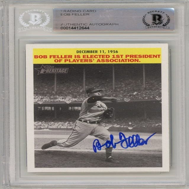 Bob Feller 2005 Topps Heritage Baseball Autograph Card #F-BF BAS
