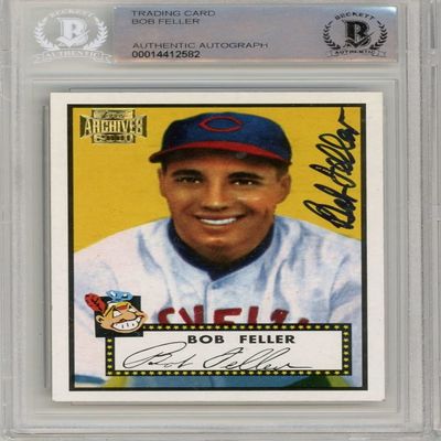Bob Feller 2001 Topps Archives Baseball Autograph Card #88 BAS