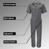 ACTIVE UNIFORMS Coveralls Workwear Men Short Sleeve Coveralls, Grey (X-Large) view 3