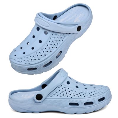 Women and Men Orthopedic Clogs Arch Support Garden Shoes Sandals Slippers with Plantar Fasciitis Feet Insoles,Light Blue/Camo,14-15 Women/12-13 Men