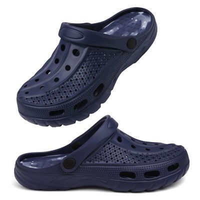 INMINPIN Women and Men Orthopedic Clogs Arch Support Garden Shoes Sandals Slippers with Plantar Fasciitis Feet Insoles,Dark Blue/Camo,14-15 Women/12-13 Men