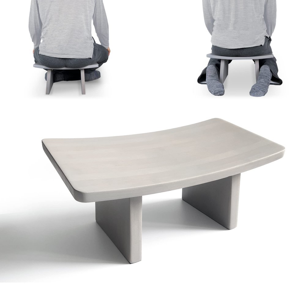 Ungloo Meditation Bench | Wide & Tall Sturdy Stable Cross Legged & Kneeling Stool | Easy on HIPS and Knees | Prayer Bench | Lightweight Sustainable Bamboo Stool