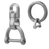 TISUR Titanium Round Carabiner Clip+TISUR Swivel Key Ring Clips view 1
