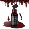 Go Ho Halloween Fake Blood Washable(0.5 oz),Dripping Fake Blood with Brushes,Edible Fake Blood Makeup for Eyes Drips Teeths Mouth Nose Bleeds,Cosplay SFX Zombie Vampire Blood view 1