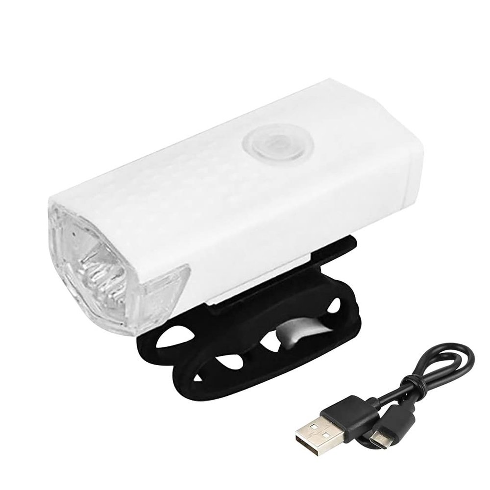 Bike Lights for Night Riding, USB Rechargeable Bike Headlight, Super Bright 500mAh Bicycle Front Light with 3 Lighting Modes for Biking, Skateboarding, Hiking, Motorcycles, Outdoor, White