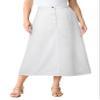 Roaman's Women's Plus Size Easy-Wear A-Line Skirt - 44 W, White Denim view 1