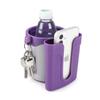Accmor 3-in-1 Bike Cup Holder with Cell Phone Keys Holder, Bike Water Bottle Holders, Universal Bar Drink Cup Can Holder for Bicycles, Motorcycles, Scooters, Grey Purple view 1