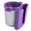 Accmor 3-in-1 Bike Cup Holder with Cell Phone Keys Holder, Bike Water Bottle Holders, Universal Bar Drink Cup Can Holder for Bicycles, Motorcycles, Scooters, Grey Purple view 3