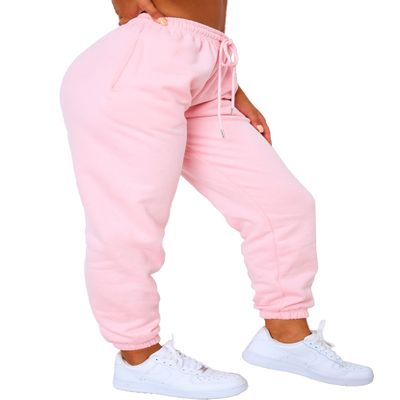 Waitfairy Sweatpants Women - Joggers for Women High Waist Baggy Sweat Pants for Womens Joggers with Pockets Pink L