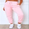 Waitfairy Sweatpants Women - Joggers for Women High Waist Baggy Sweat Pants for Womens Joggers with Pockets Pink L view 2