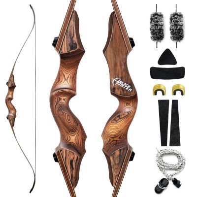 Black Hunter Takedown Recurve Bow 60inch 20-60 Lbs Hunting Bow Set Wooden Riser Right Hand Archery Recurve Bows for Adults Outdoor Training Practice (40LBS)