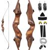 Black Hunter Takedown Recurve Bow 60inch 20-60 Lbs Hunting Bow Set Wooden Riser Right Hand Archery Recurve Bows for Adults Outdoor Training Practice (40LBS) view 1