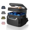 EVERFUN Small Cooler Lunch Box Mini Leak-Proof Soft Double Deck 24 Can Personal Insulated Collapsible Portable Waterproof Lunch Bag Ice Chest for Men Women Work Travel Car Picnic Beach, Black view 1