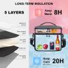 EVERFUN Small Cooler Lunch Box Mini Leak-Proof Soft Double Deck 24 Can Personal Insulated Collapsible Portable Waterproof Lunch Bag Ice Chest for Men Women Work Travel Car Picnic Beach, Black view 2