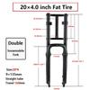 LHHL Snow Beach Bike Suspension Fork 20 Inch 4.0 Tire Fat Air Forks Travel 140mm, 1-1/8inch Steerer Bike Forks Spread 135mm Double Shoulder Shock Absorbing Front Fork QR Manual Lockout view 2