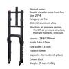 LHHL Snow Beach Bike Suspension Fork 20 Inch 4.0 Tire Fat Air Forks Travel 140mm, 1-1/8inch Steerer Bike Forks Spread 135mm Double Shoulder Shock Absorbing Front Fork QR Manual Lockout view 3