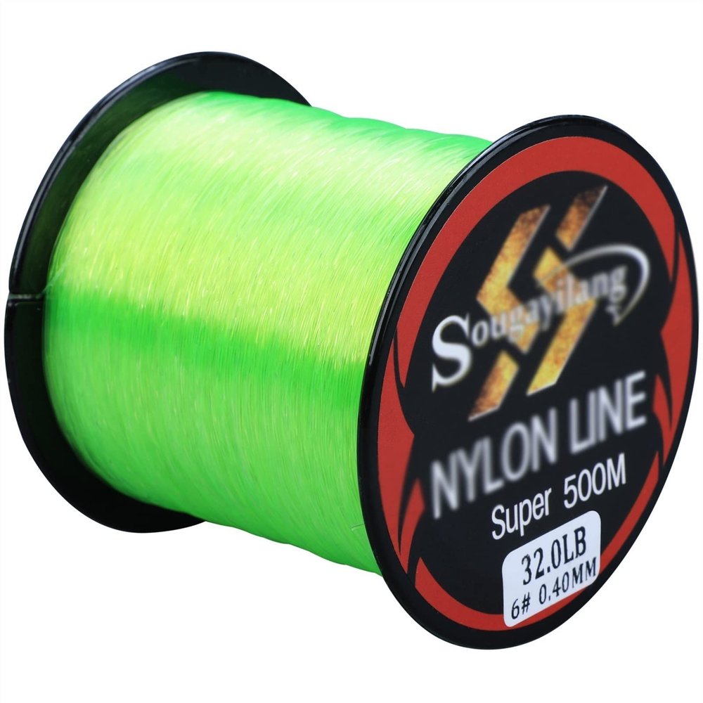 Fishing Lines 500M Monofilament Line 11-36.3LB Super Strong Nylon Fishing Line Leader Line Sinking Line Carp Fishing Accessories Fishing Tool (Color : 500m Green, Size : 0.45mm 36.3LB)