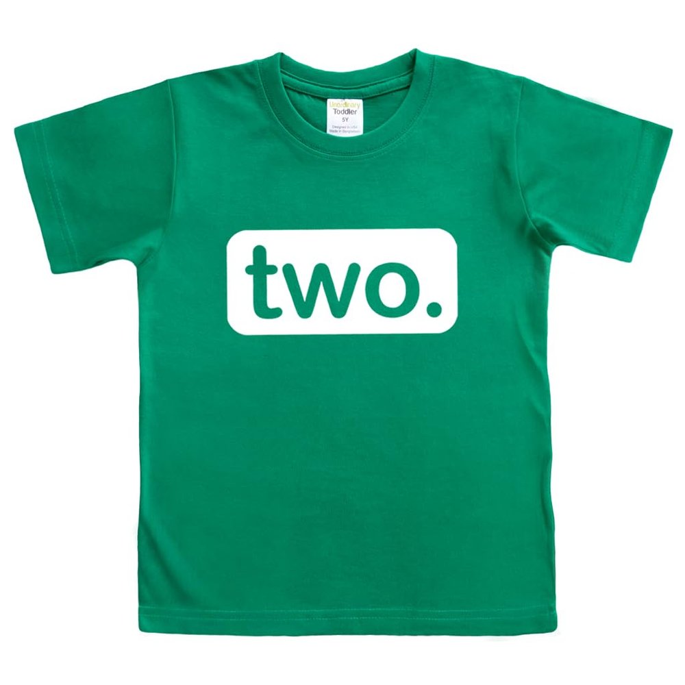 2nd Birthday Shirt boy 2 Year Old Toddler Kids Outfit Second Two t-Shirt Party (Green, 3 Years)
