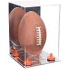 Better Display Cases Acrylic Football Display Case Vertical with Mirror Case, Orange Risers and Mirror Base (B42/A060) view 1