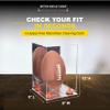 Better Display Cases Acrylic Football Display Case Vertical with Mirror Case, Orange Risers and Mirror Base (B42/A060) view 3