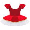 Yartina Kids Girls Ringmaster Fairytale Fancy Dress Ballet Dance Leotard Dress Mesh Tutu Skirt Performance Red 16 Years view 2