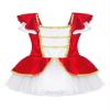Yartina Kids Girls Ringmaster Fairytale Fancy Dress Ballet Dance Leotard Dress Mesh Tutu Skirt Performance Red 16 Years view 3