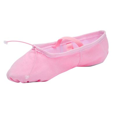 Girls Ballet Elastic Band Dance Shoes Canvas Gymnastics Flats Split Sole Shoes Kids Sneakers High (Pink, 9.5-10Years)