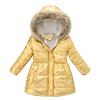 Baby Kids Girls Winter Thick Warm Hooded Windproof Coat Outwear Jacket Clothes Kids Windbreaker (Yellow, 4-5 Years) view 1