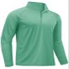 TACVASEN Long Sleeve Shirts for Men Quarter Zip Pullover Golf Sun Protection Running Rash Guard Athletic T-Shirts Outdoor Green view 1