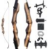 62" Wooden Takedown Recurve Bow Set 25-50 Lbs Right Hand Archery Hunting Bow for Adult Beginners Outdoor Practice (50LBS) view 1