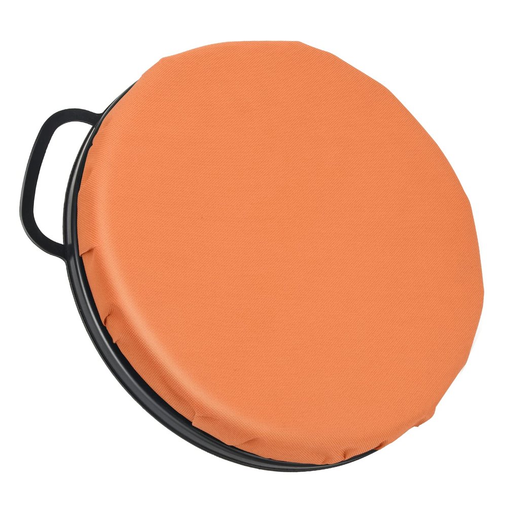 Foxtune 360-Degree Swivel Bucket Seat, 5 Gallon Bucket Lid, Spin Bucket Seat Cushion, Silent, Comfortable, Water-Resistant, for Fishing, Gardening, Hunting and Camping (Orange)