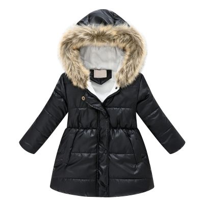 Baby Kids Girls Winter Thick Warm Hooded Windproof Coat Outwear Jacket Clothes Kids Windbreaker (Black, 2-3 Years)