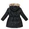 Baby Kids Girls Winter Thick Warm Hooded Windproof Coat Outwear Jacket Clothes Kids Windbreaker (Black, 2-3 Years) view 2