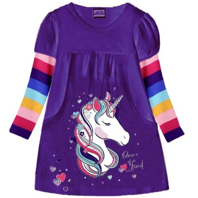 VIKITA Big Girls Dresses Long Sleeve Girl Dress for Kids 3-8 Years LH5807, 12T
