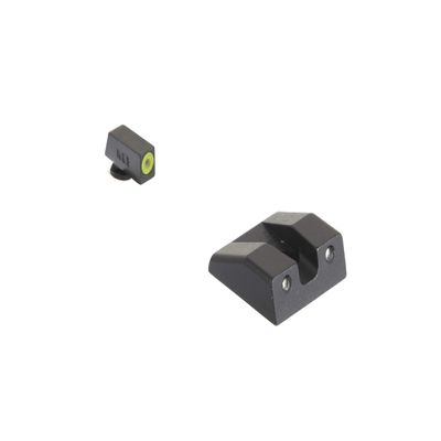 Meprolight Hyper-Bright Pistol Sight Set Compatible with Taurus G2/G2 C/G3, Yellow Ring, Green Fixed Sights, OEM Poly, PT111 (465513121)