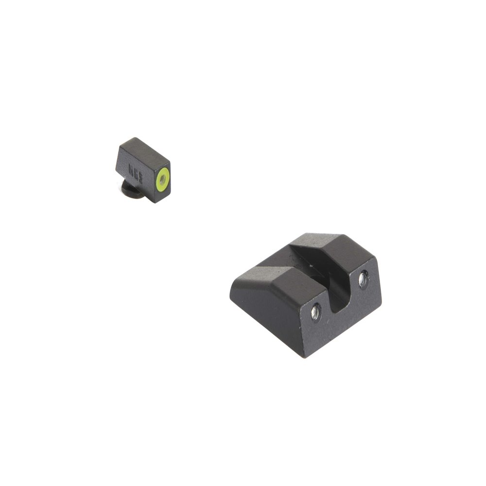 Meprolight Hyper-Bright Pistol Sight Set Compatible with Taurus G2/G2 C/G3, Yellow Ring, Green Fixed Sights, OEM Poly, PT111 (465513121)