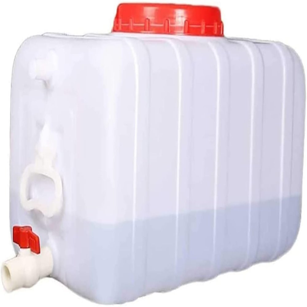 YXCUIDP Portable Water Tank,25L 50L 100L 150L 200L Water Storage Bucket with Tap, Hiking, Picnic, Travel and BBQ Outdoor Travel Water Carrier(White,50L)
