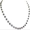 6mm Certified Round Faceted Black Diamond Beads Designer Necklace With 925 Sterling Silver, Customized Finish & Size, Beautiful Unisex Necklace, Great Sparkle! (18 Inch, White Gold Finish) view 2