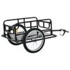 Foldable Cargo Bike Trailer Bicycle Cart Wagon Trailer w/Hitch, 110lbs Max Load Steel Frame Heavy Duty Bicycle Cargo Wagon Trailer for Carrying Stuff Luggage Plants Tools, Black view 1