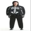 Honeystore Men's Scary Skeleton Cosplay Costume Two Piece Halloween Party Outfit 82230 M view 4
