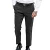 Vintage Men's Herringbone Tweed Dress Suit Pants Thick Wool Pleated Front Trousers Regular Fit (Black, 38W x 34L) view 1