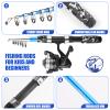 Fishing Rod Reel Combos Collapsible Fishing Rod Kit, 2PCS Telescopic Fishing Pole+2PCS Spinning Reels+Lures Hooks+Tackle Bag+Fishing Accessories Full Combo for Kids Youth view 3