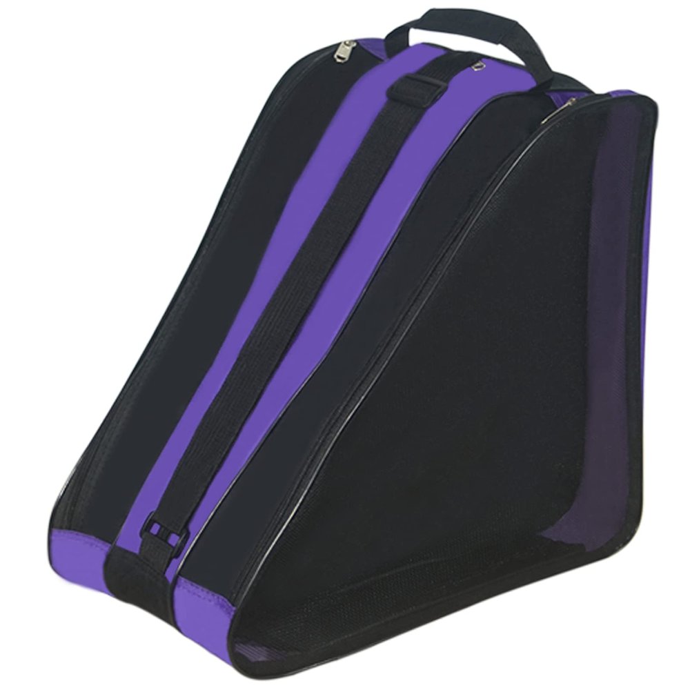 Gooyule Roller Skate Bag, Adjustable Shoulder strap Ice Skate Bags for Girls Boys and Most Adults, Large Capacity Skate Bag Fits Quad Skates, Inline Skate and Most Roller Skating Accessories (Purple)