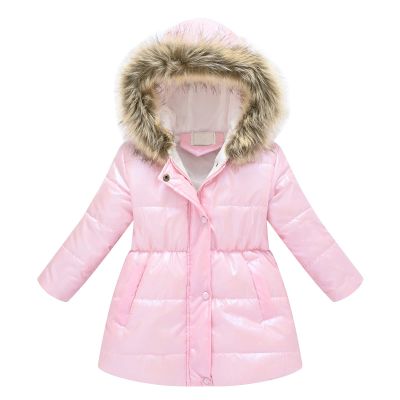 Baby Kids Girls Winter Thick Warm Hooded Windproof Coat Outwear Jacket Clothes Kids Windbreaker (Pink, 2-3 Years)