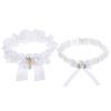 BESTOYARD Vintage Rings 1 Set Leg Ring Cloth White Crystal Miss Wedding Dress Bride Sash view 1