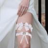 BESTOYARD Vintage Rings 1 Set Leg Ring Cloth White Crystal Miss Wedding Dress Bride Sash view 4