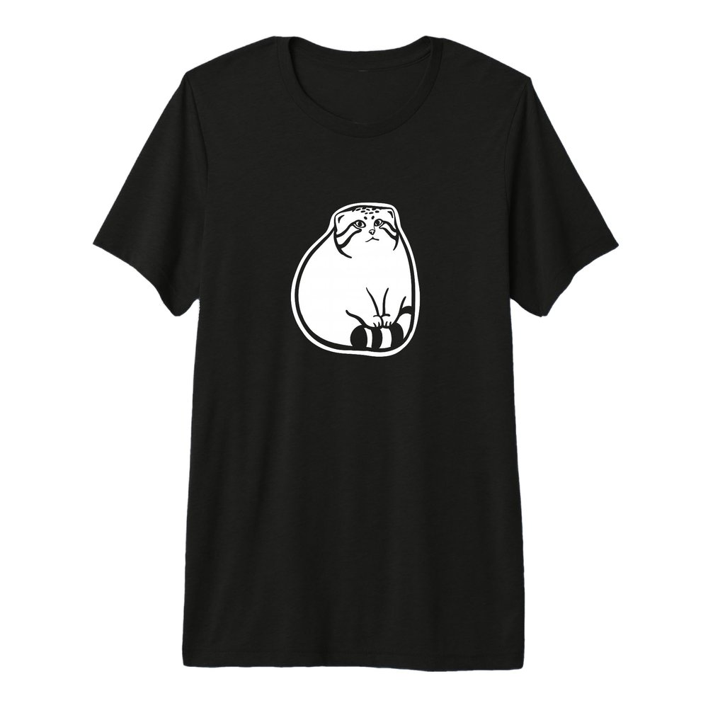 Pallas's cat paws on tail.Stylized art of a cute chonker Premium Tri-blend T-Shirt