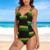 Bikini Jamaica Flag Bathing Suit Women's Swimwear One-Piece Swimsuit Tummy Control Swimsuits 2XL view 2