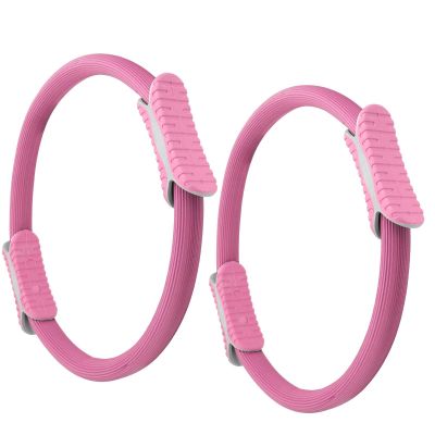 Alvinlite Pilates Ring Magic Fitness Circle Double Handle Exercise Equipment for Toning Sculpting Thighs Improve Core Power Strength 5674 Pink Type Fitness